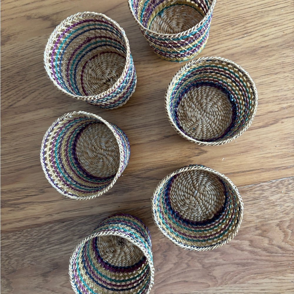 Handwoven Boho Multicolor candle Set - Picture 2 of 3